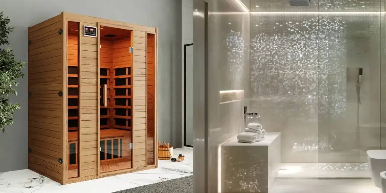 Sauna in legno e bagno turco moderno: due esperienze di benessere a confronto.