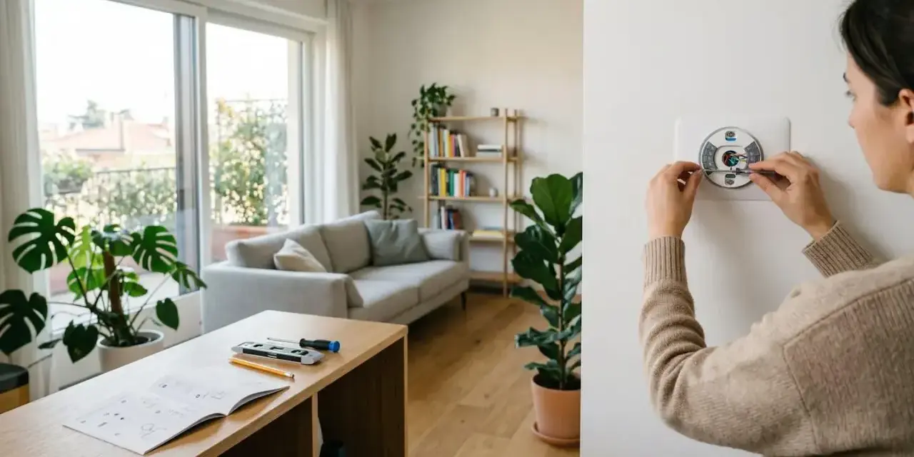 Installazione termostato smart. L'altezza termostato da terra è ideale per un controllo ottimale del clima domestico.
