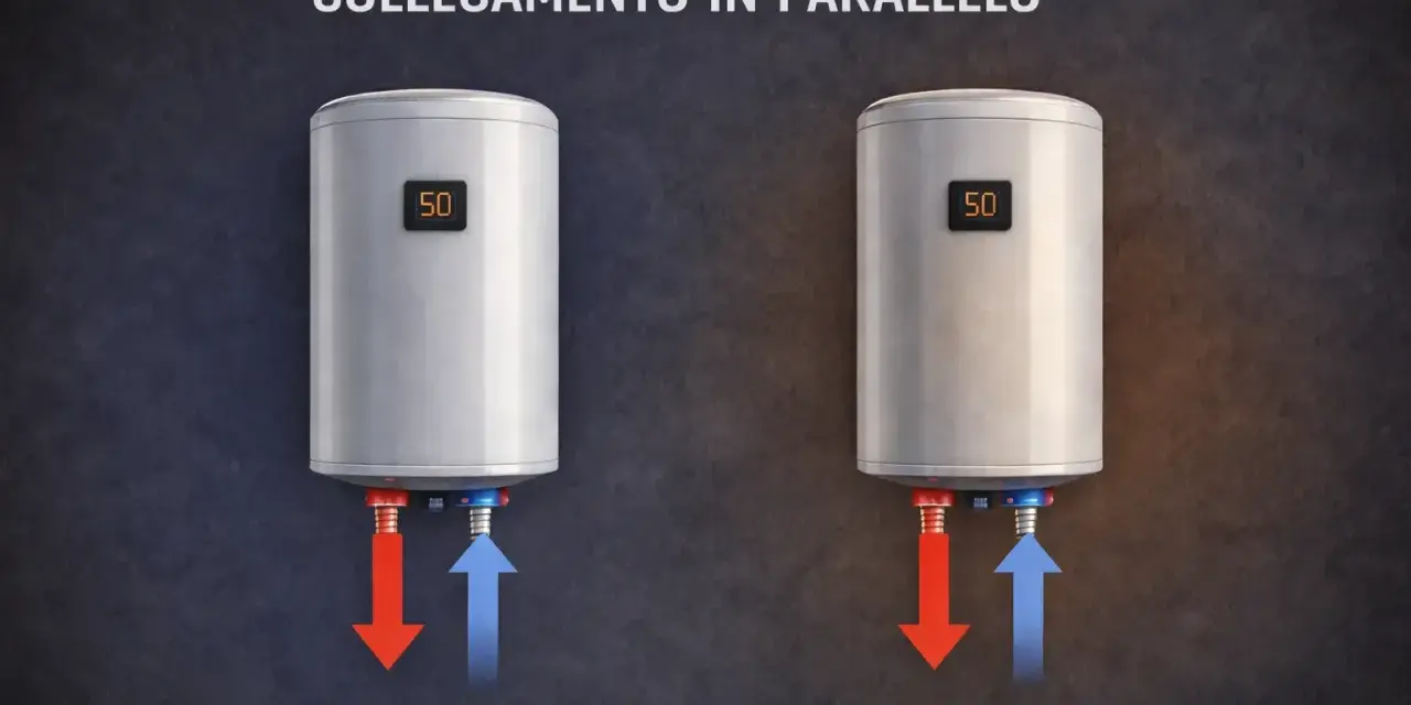 Due scaldabagni collegati in parallelo. Per 2 persone, quanti litri servono?
