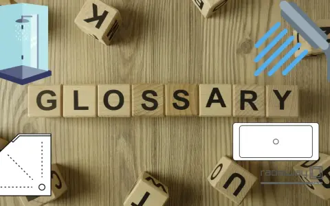Glossario: scopri i nomi delle parti della doccia con questi blocchi di legno.