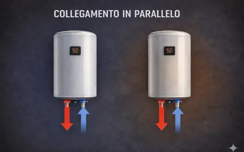 Due scaldabagni collegati in parallelo. Per 2 persone, quanti litri servono?