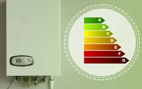 Caldaia moderna con indicatore di efficienza energetica, per scegliere i migliori sistemi di riscaldamento elettrici.