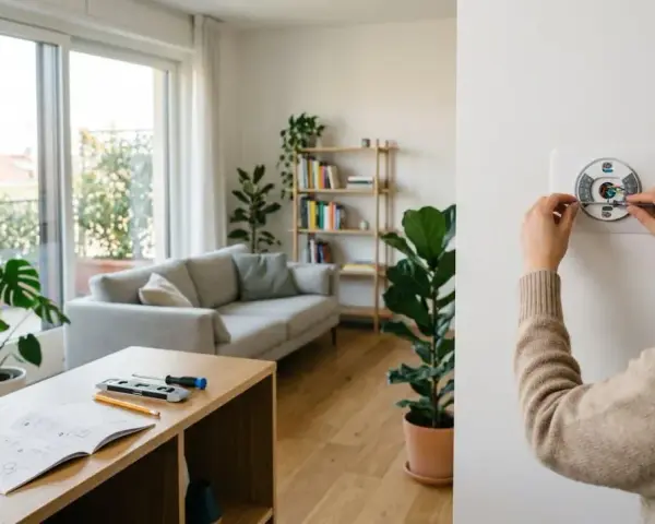 Installazione termostato smart. L'altezza termostato da terra è ideale per un controllo ottimale del clima domestico.