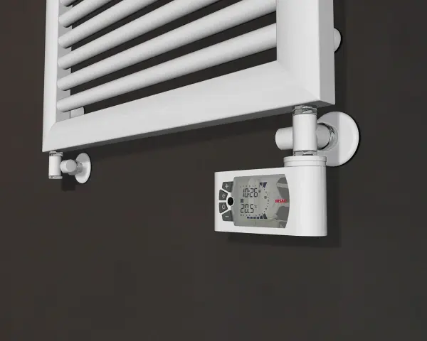 Termoarredi Irsap bianchi con display digitale per un comfort ottimale.