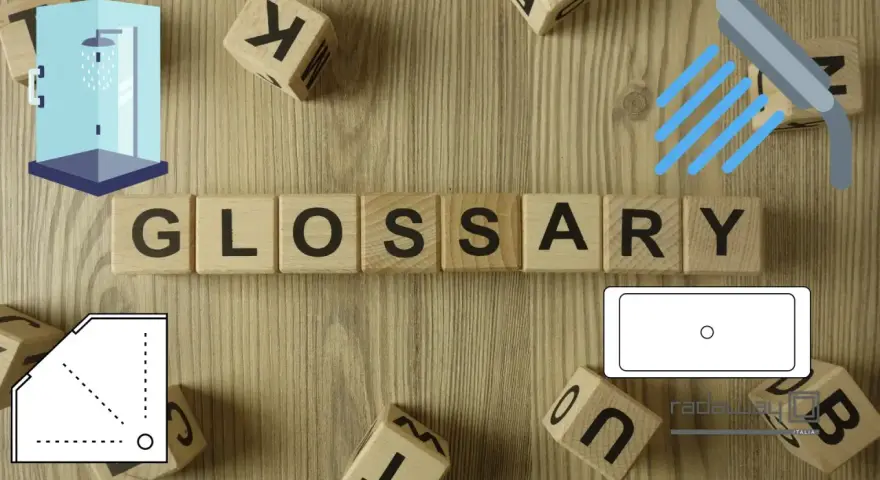 Glossario: scopri i nomi delle parti della doccia con questi blocchi di legno.