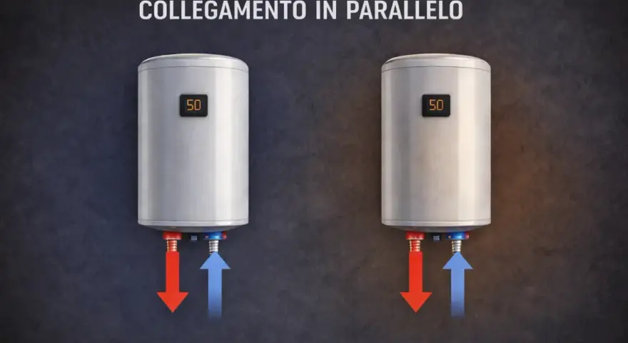 Due scaldabagni collegati in parallelo. Per 2 persone, quanti litri servono?